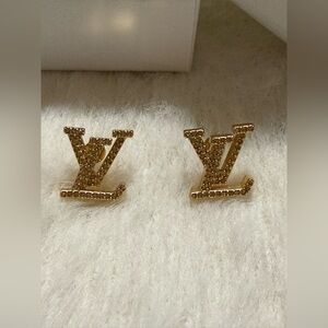 Monogram Crystals Goldtone Crystals Earrings LV Fashion Jewelry